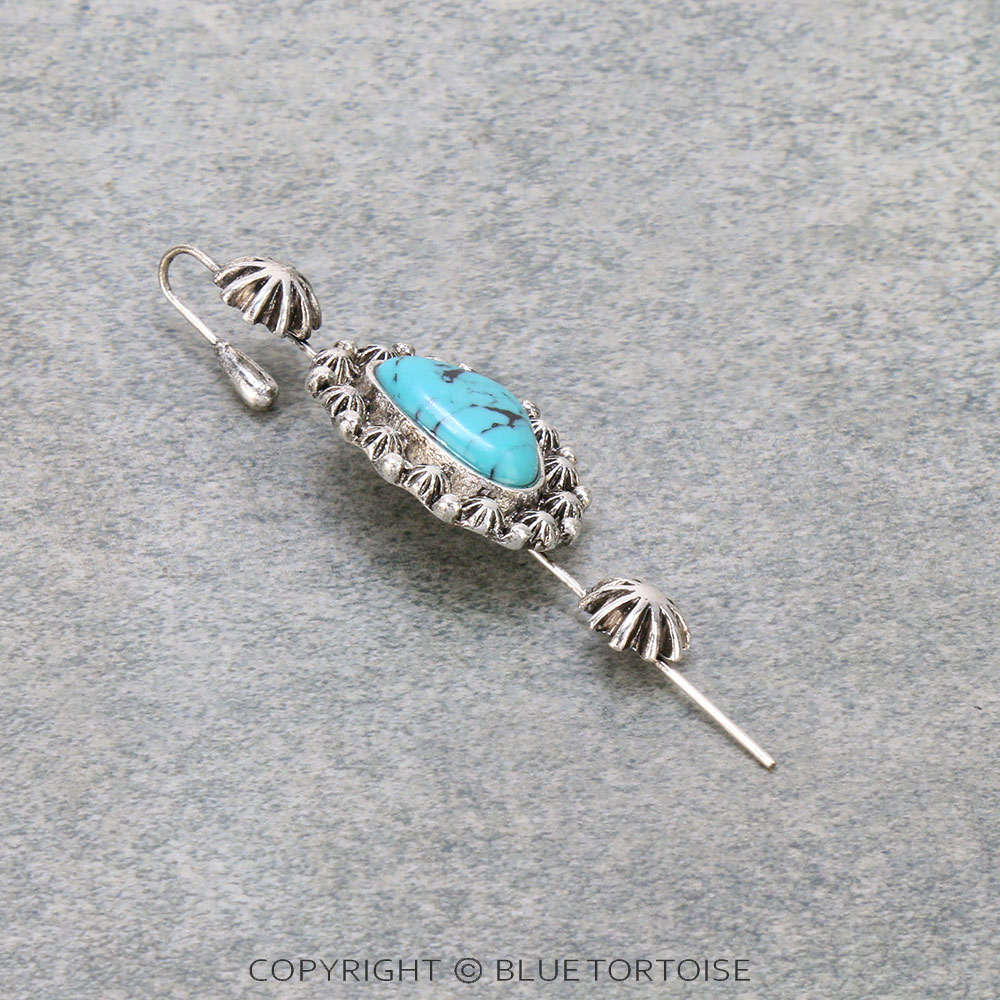 Western Concho Stone Ear Pin Earrings - Image 2