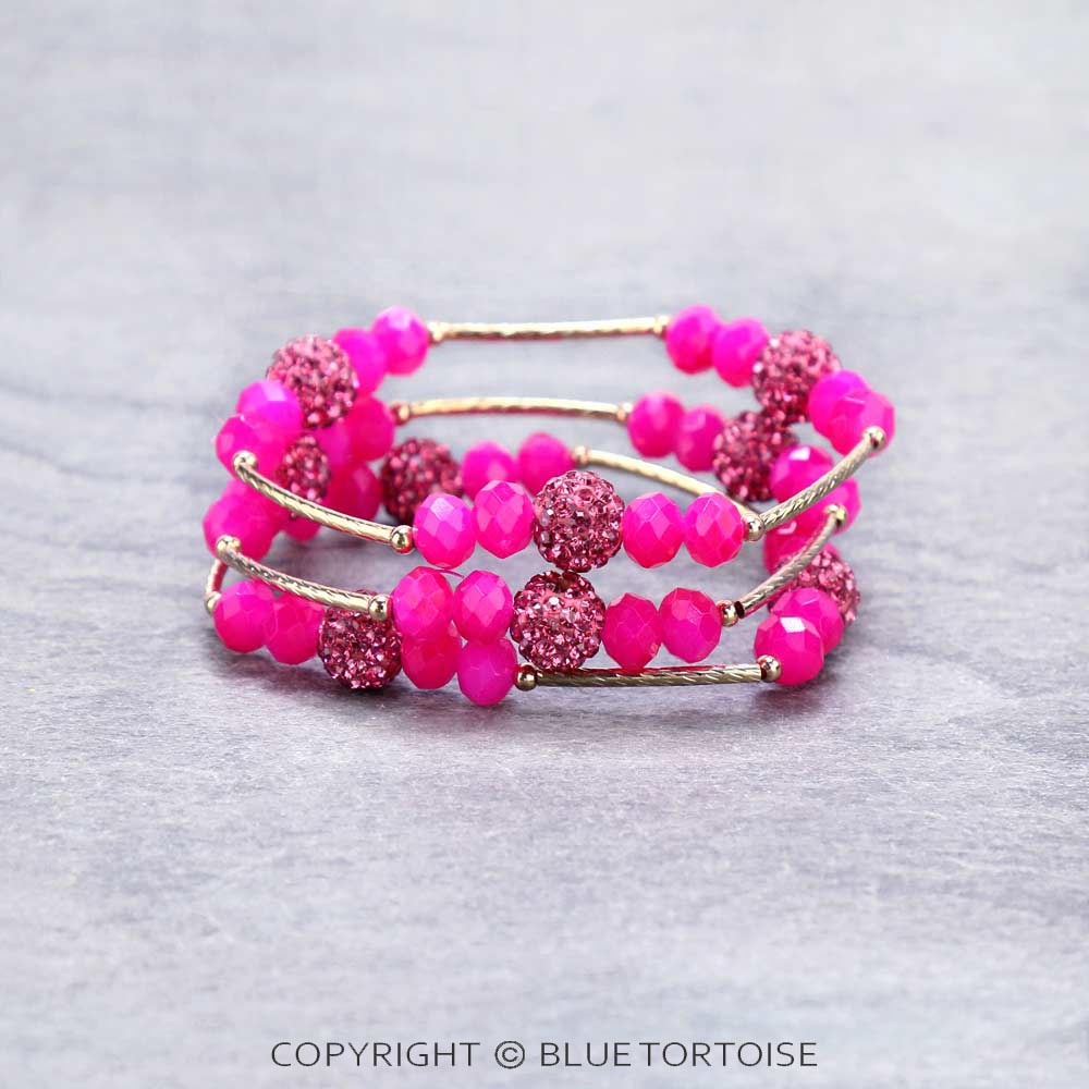 Fashion Glass Bead Stackable Bracelet