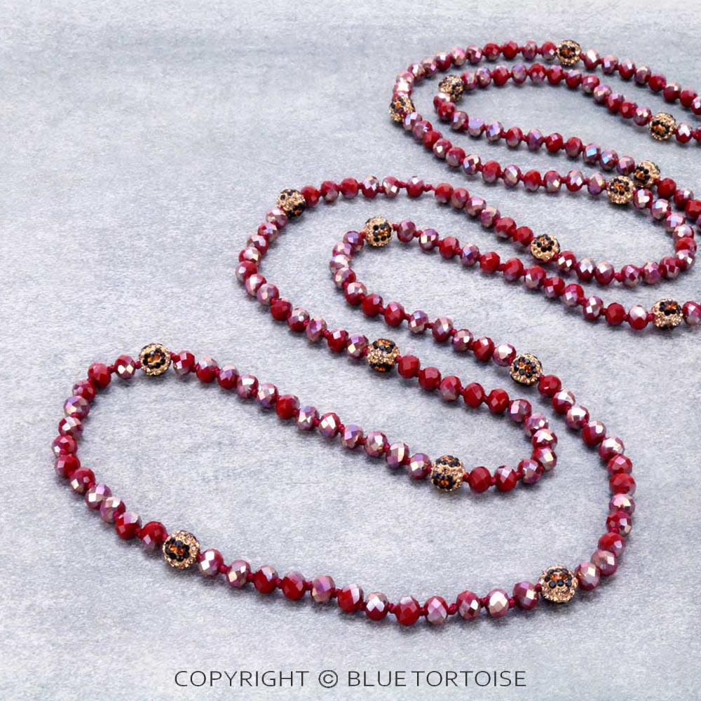60" Glass Bead Long Necklace
