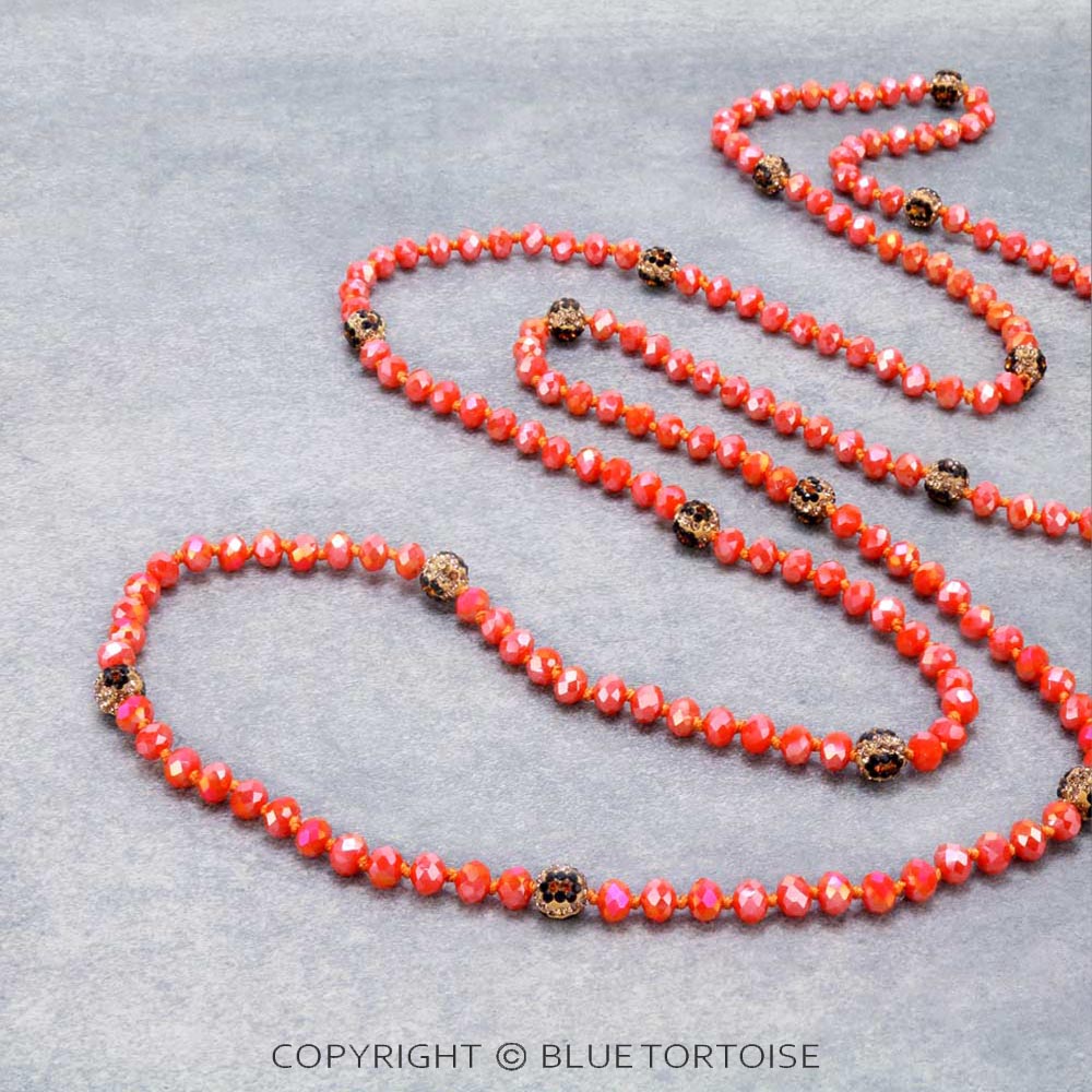 60" Glass Bead Long Necklace