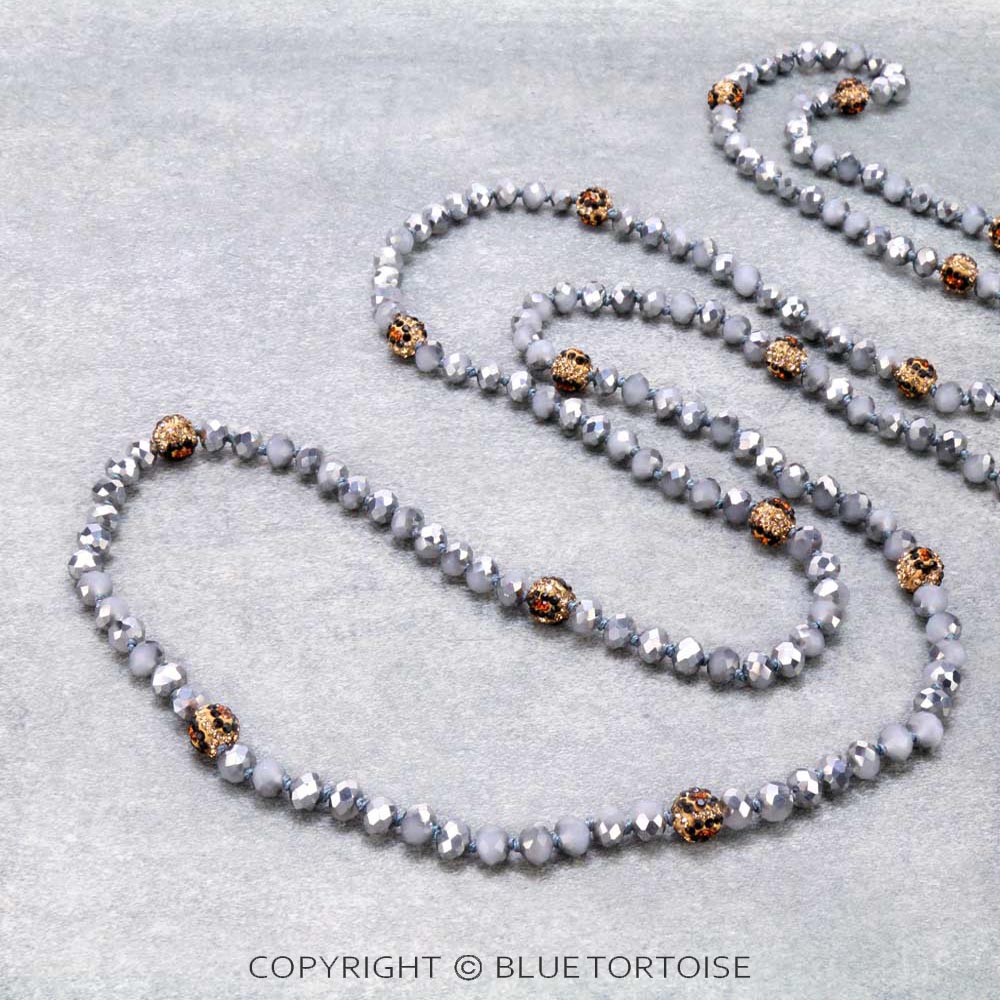 60" Glass Bead Long Necklace