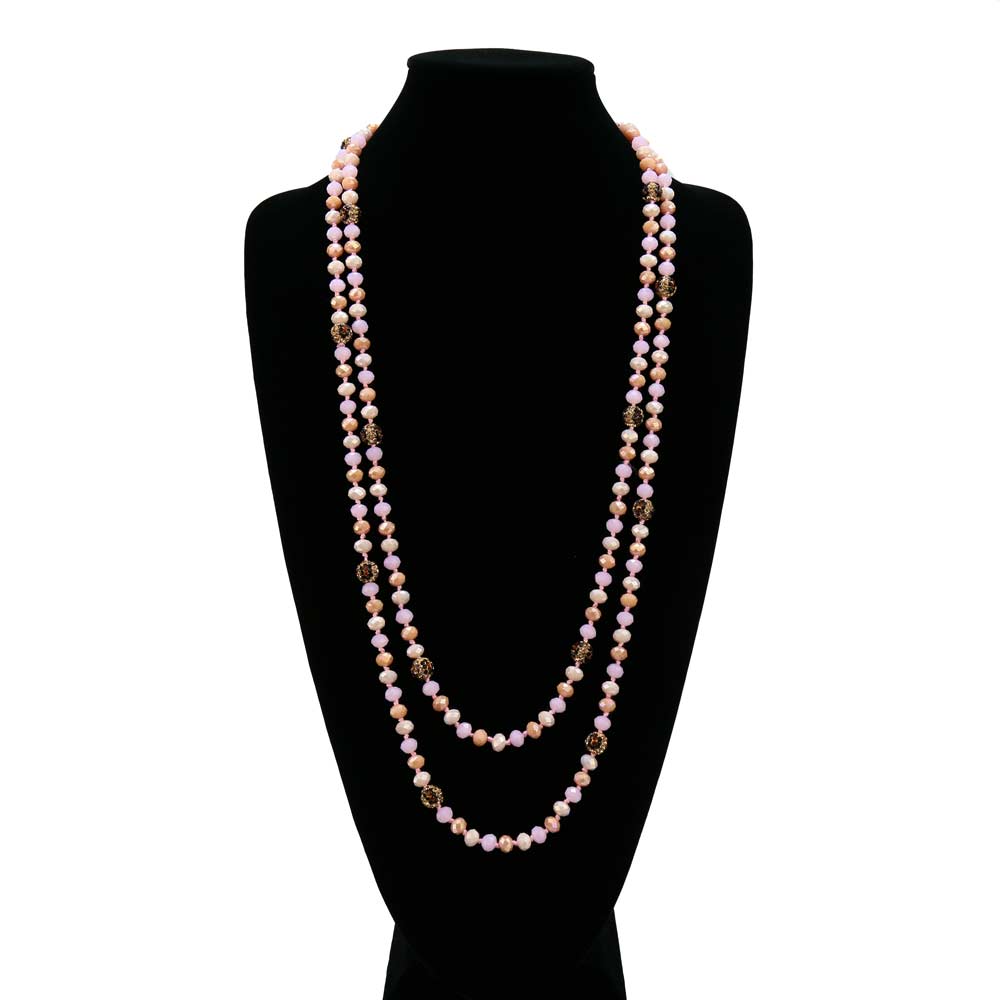 60" Glass Bead Long Necklace - Image 2