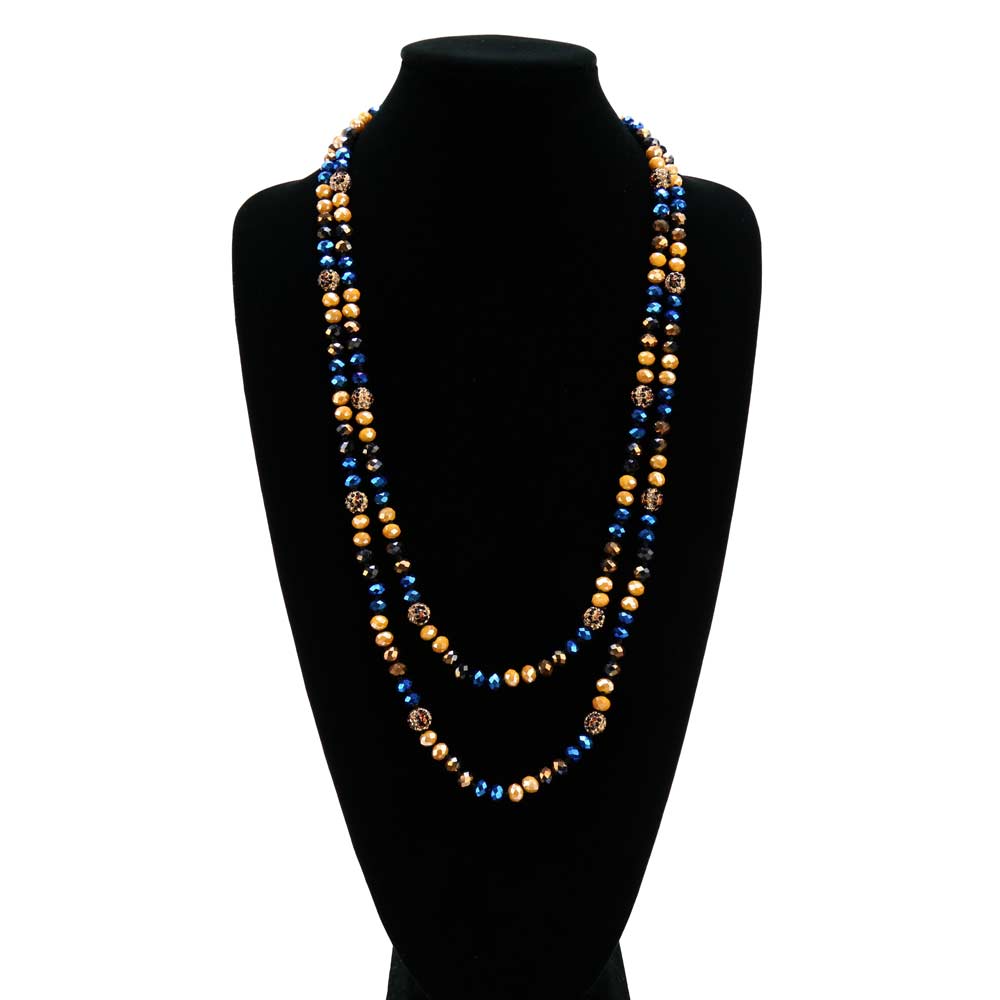 60" Glass Bead Long Necklace - Image 2
