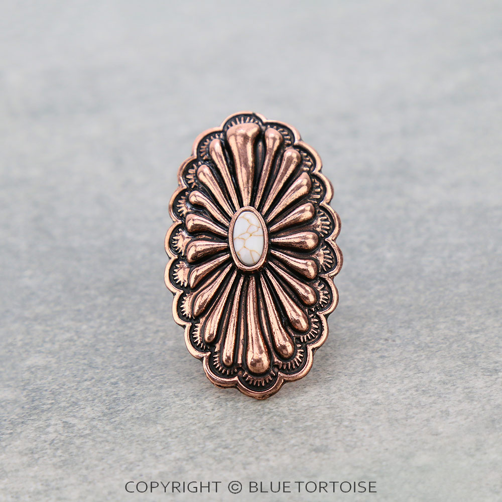 Western Concho Cuff Ring