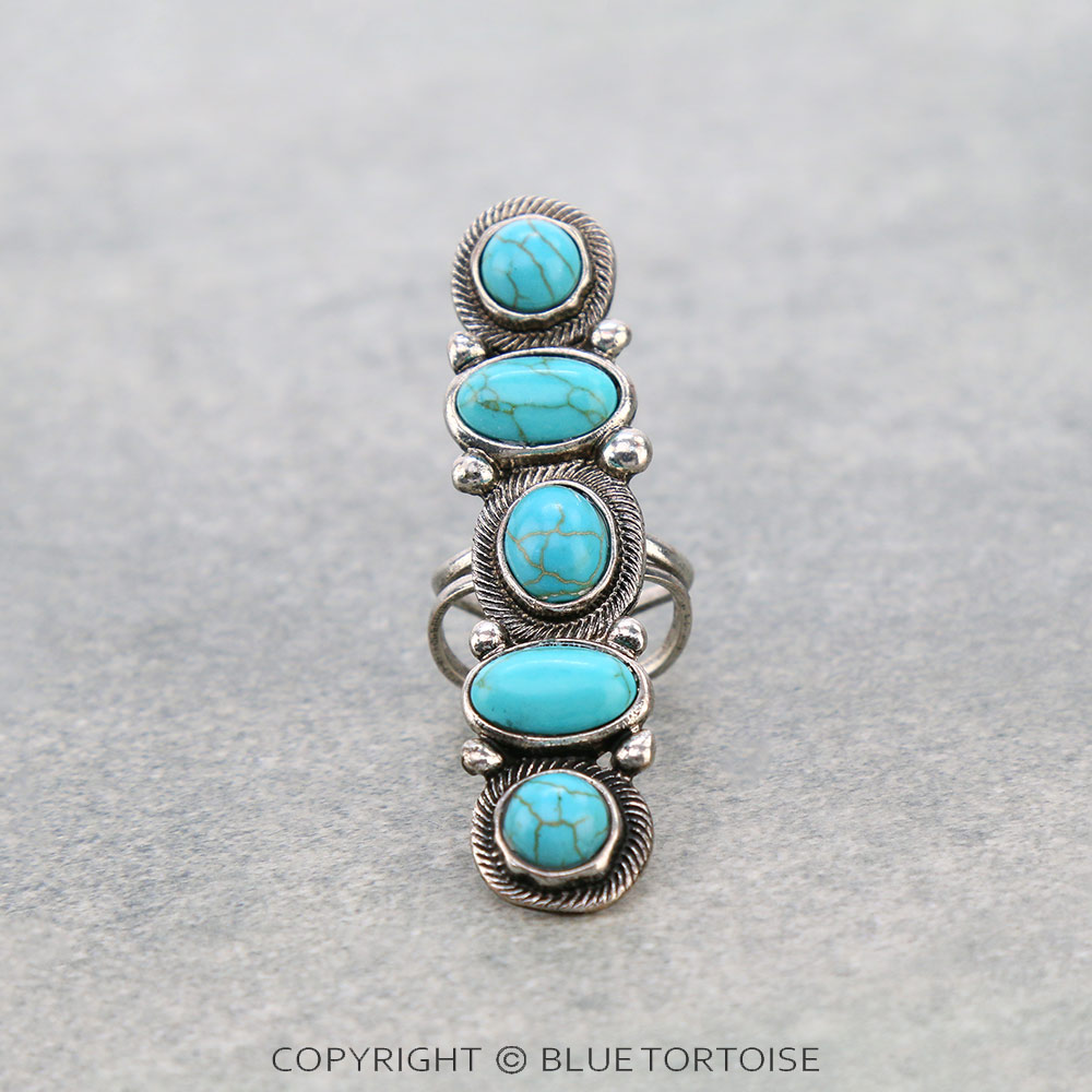 Western Stone Cluster Cuff Ring
