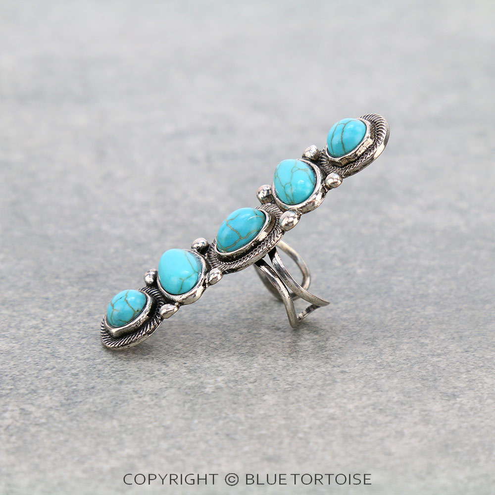 Western Stone Cluster Cuff Ring - Image 2