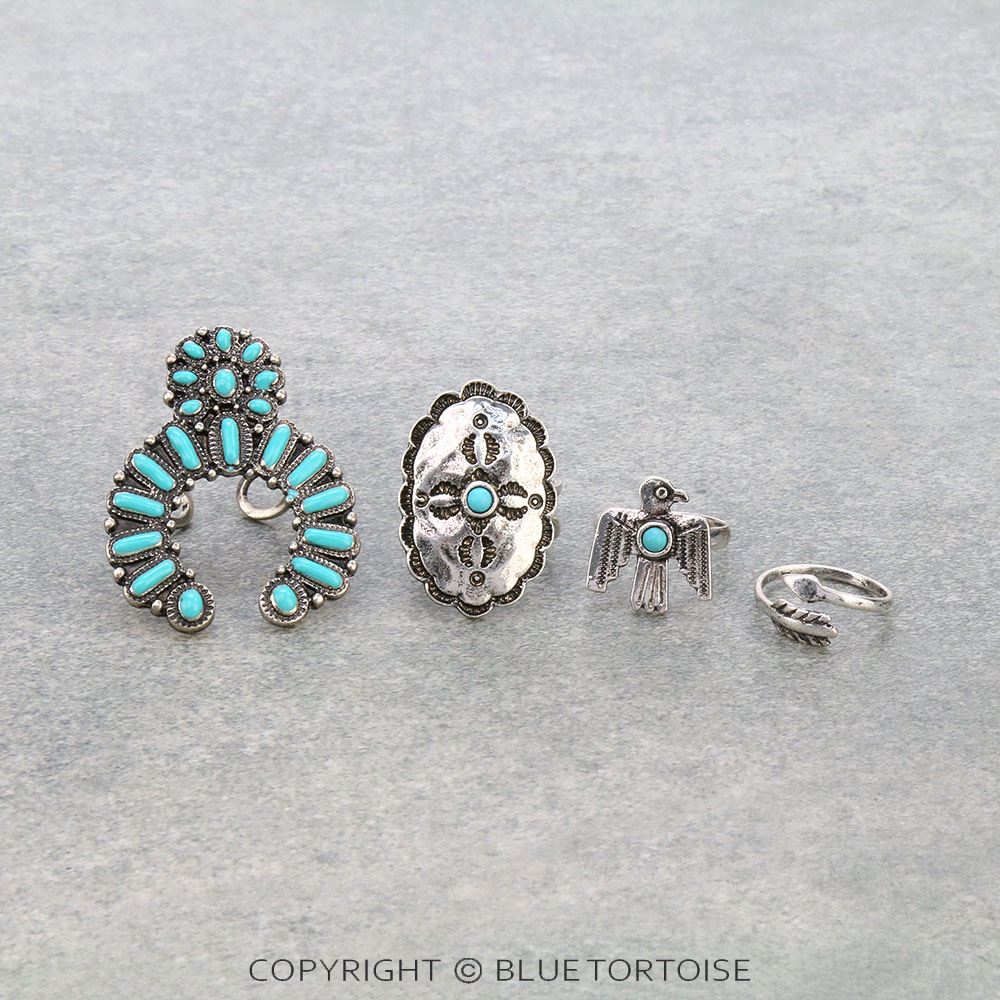 Western Design 4 Cuff Ring Set