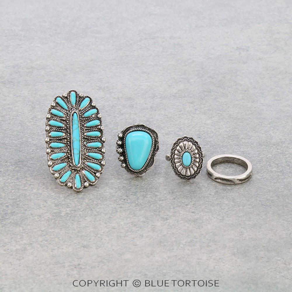 Western Design 4 Cuff Ring Set