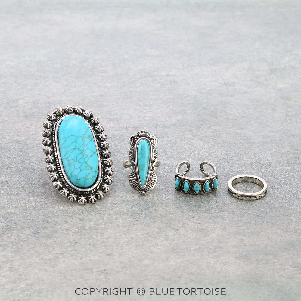 Western Design 4 Cuff Ring Set