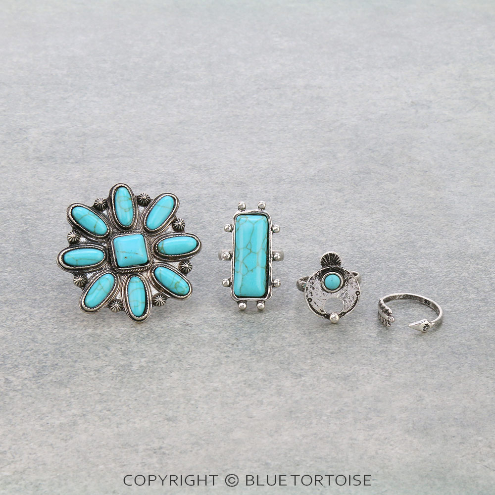 Western Design 4 Cuff Ring Set
