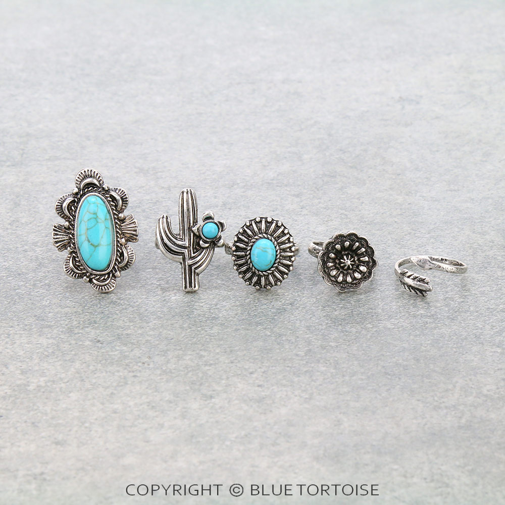Western Design 5 Cuff Ring Set