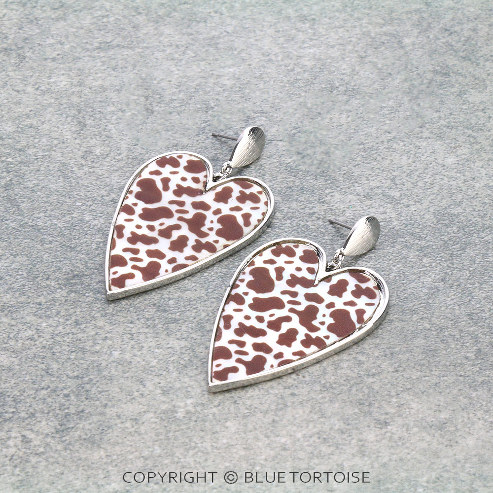 Heart Print Shell Earrings