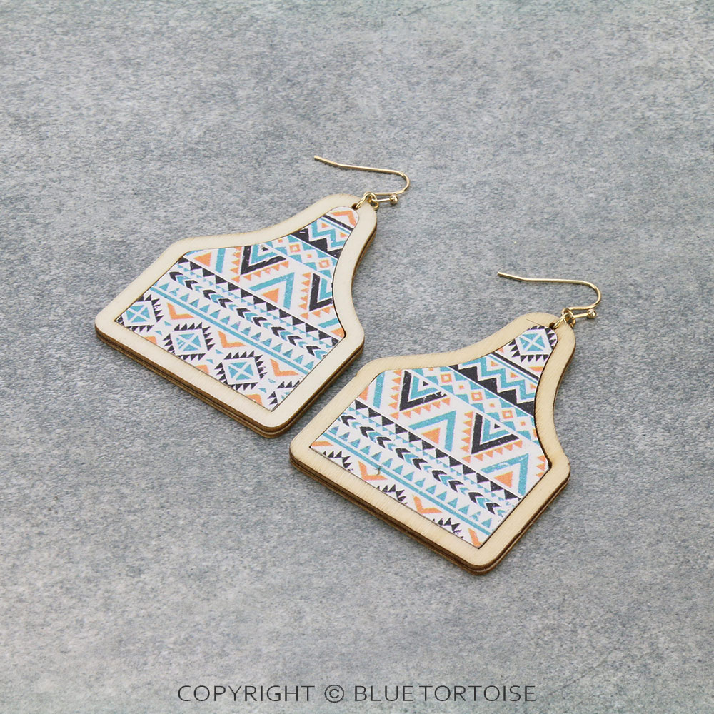 Western Style Wood Dangle Earrings
