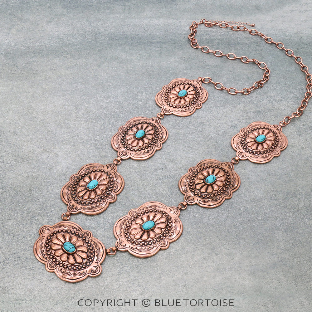 Western TQ Stone Concho Necklace