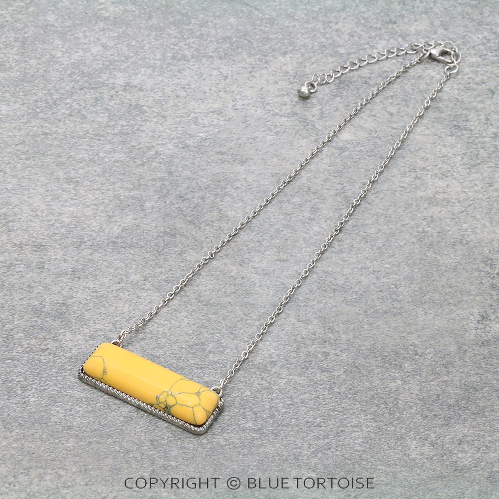 Western Rectangle Stone Necklace