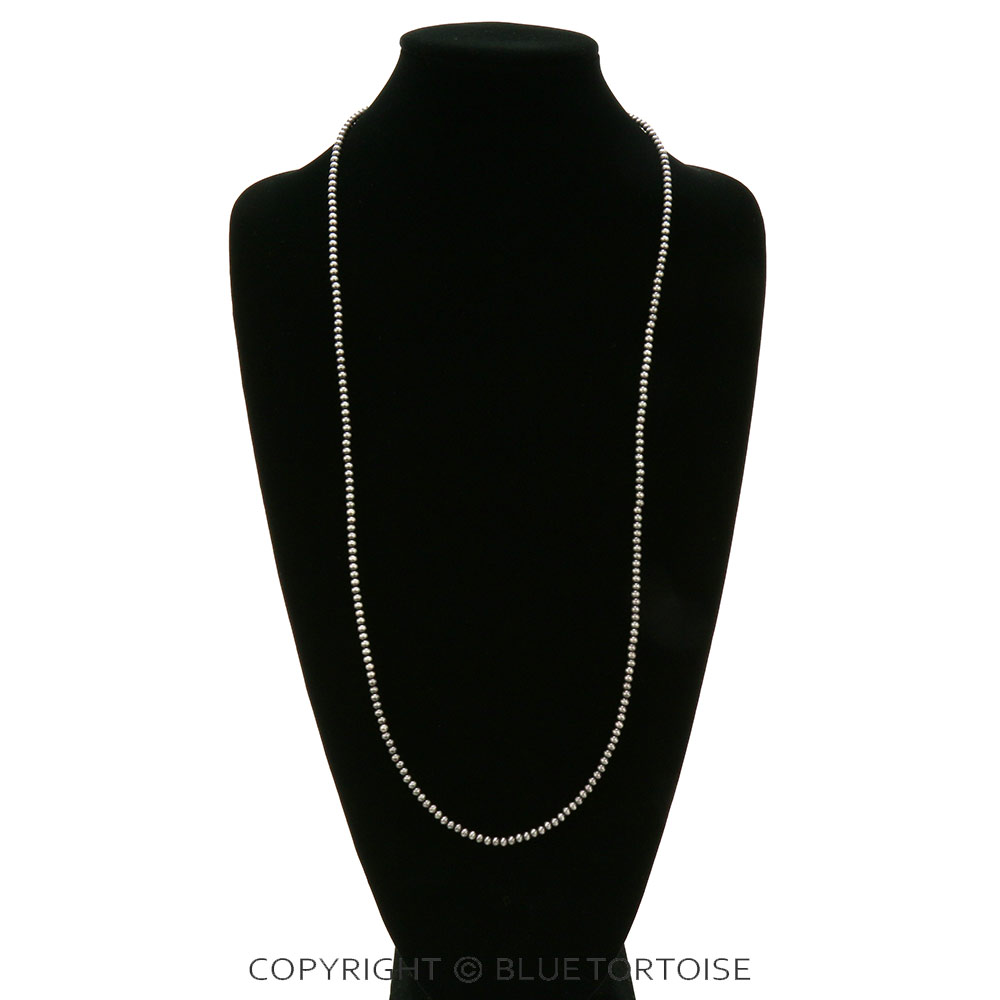 34" Long, Tiny 4mm Navajo Style Pearl Necklace - Image 2