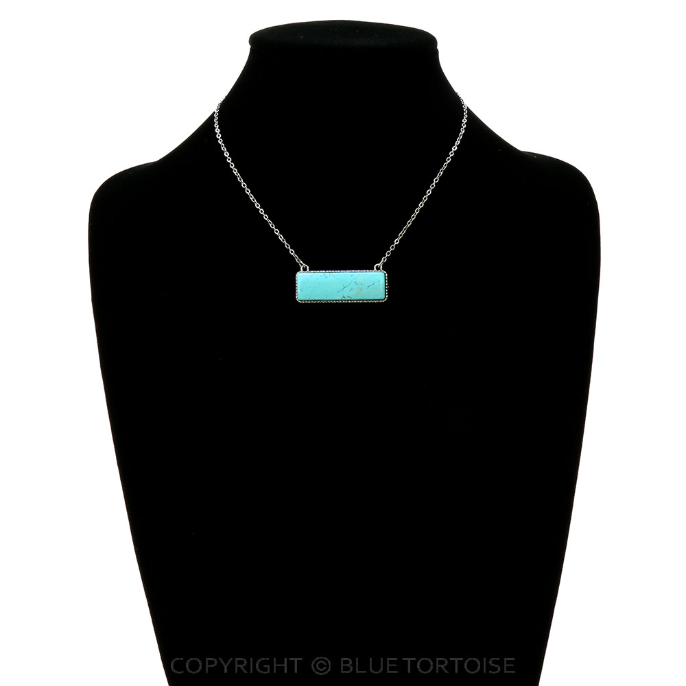 Western Rectangle Stone Necklace - Image 2