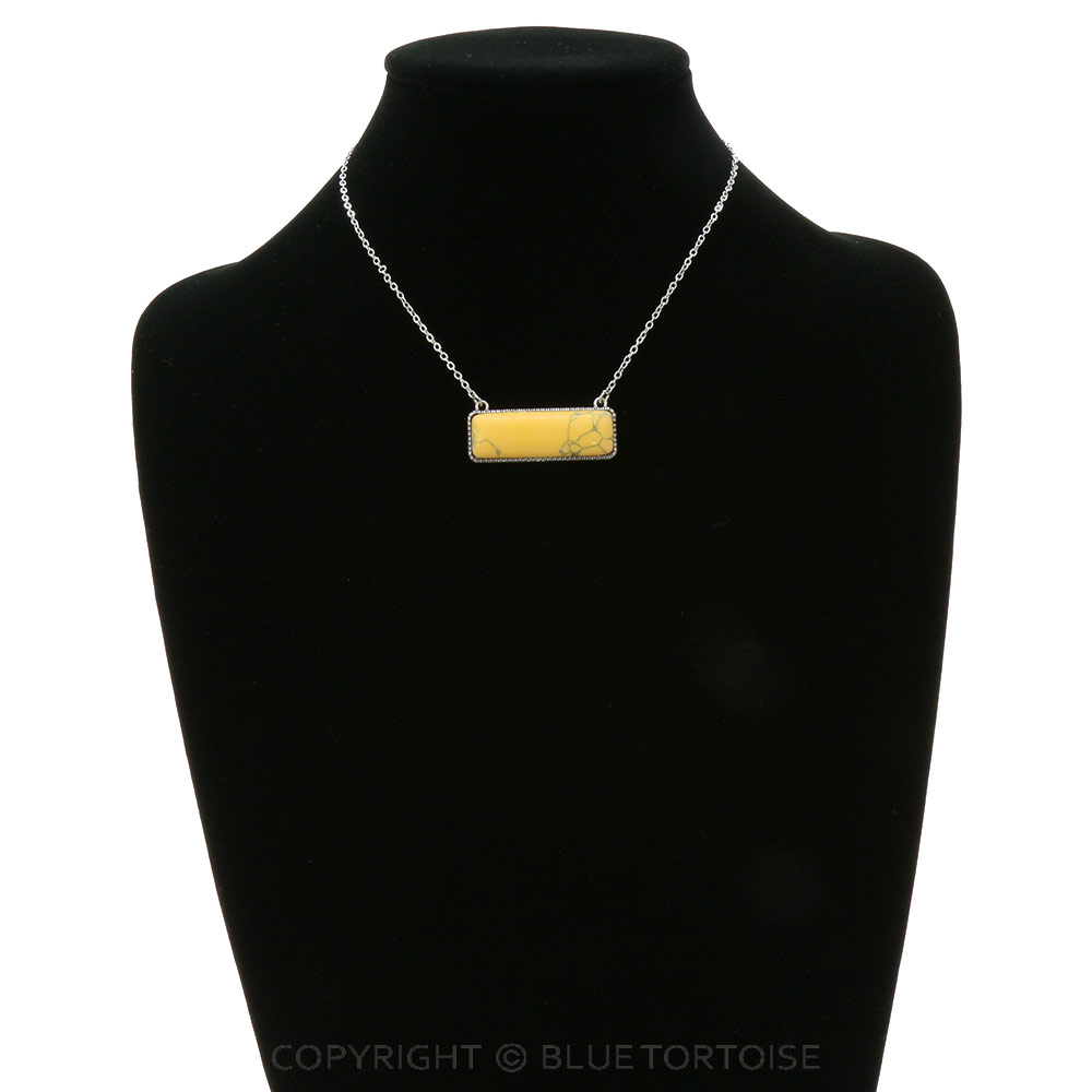 Western Rectangle Stone Necklace - Image 2