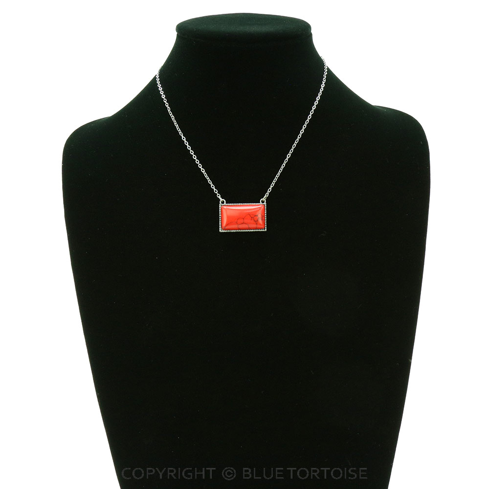Western Rectangle Stone Necklace - Image 2