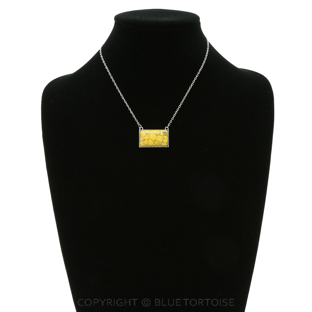Western Rectangle Stone Necklace - Image 2