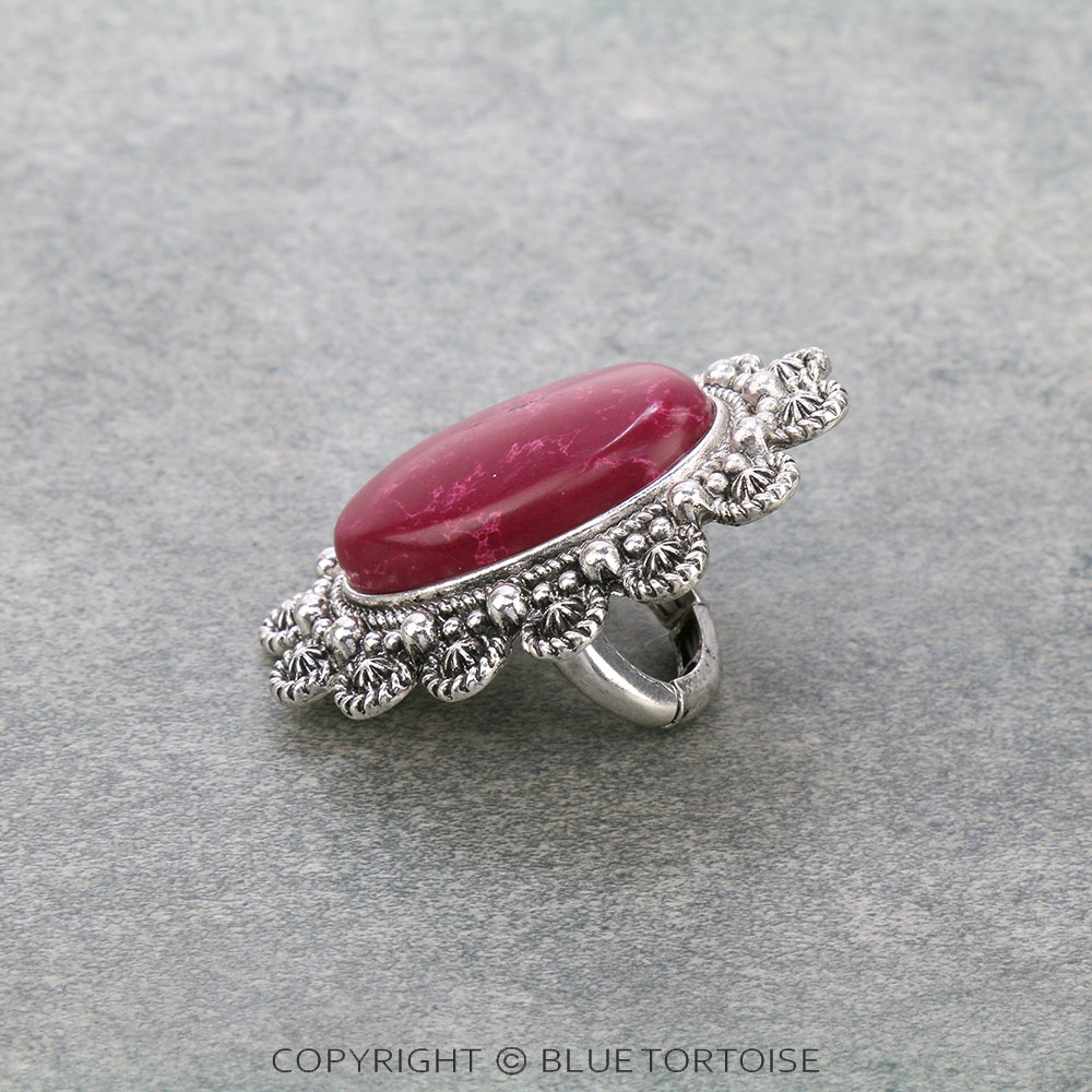 Western Concho Stone Stretch Ring - Image 2