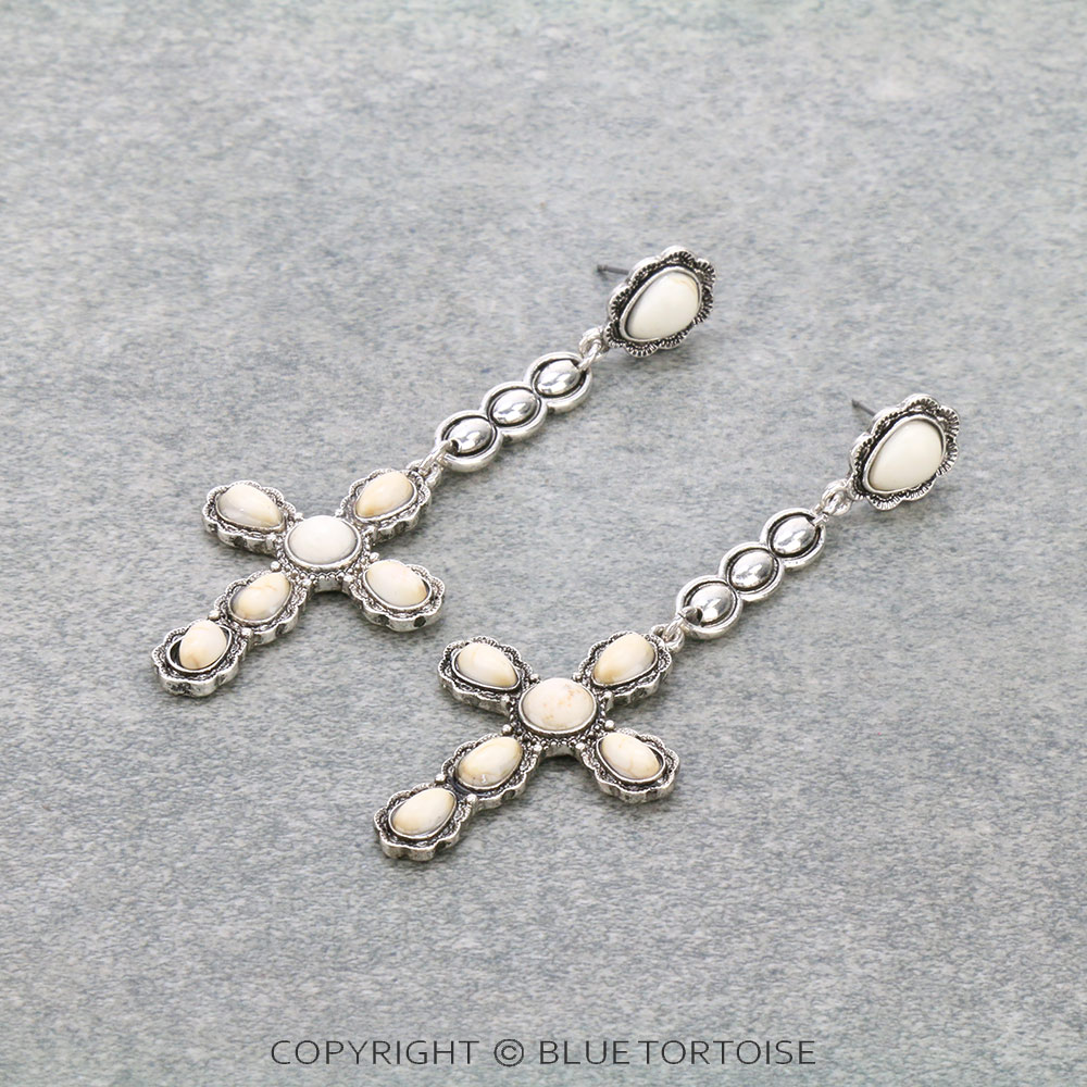 Western Cross Stud Earrings