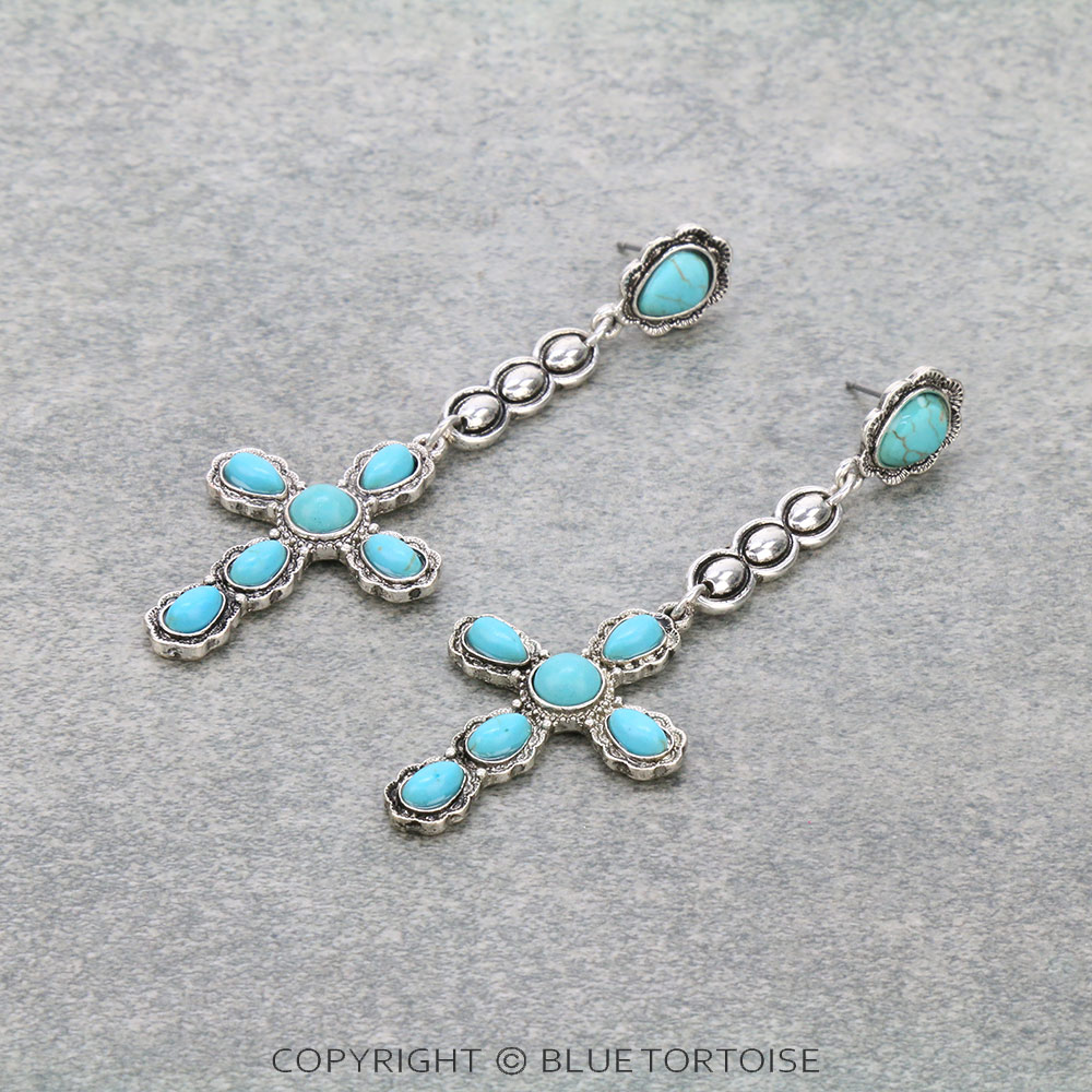 Western Cross Stud Earrings