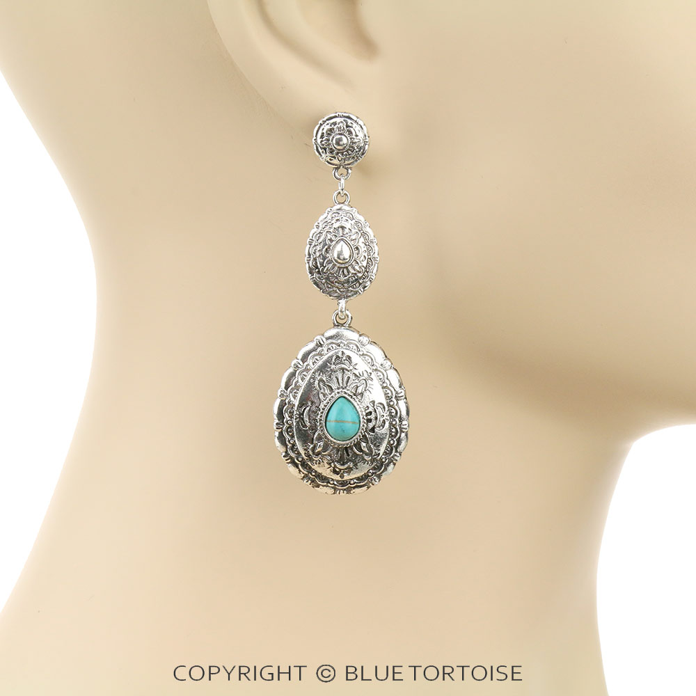 Western Concho Stud Earrings - Image 2