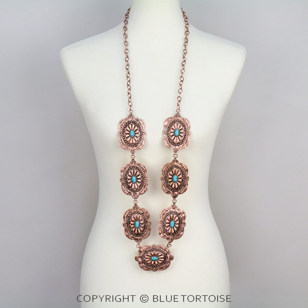 Western TQ Stone Concho Necklace - Image 2