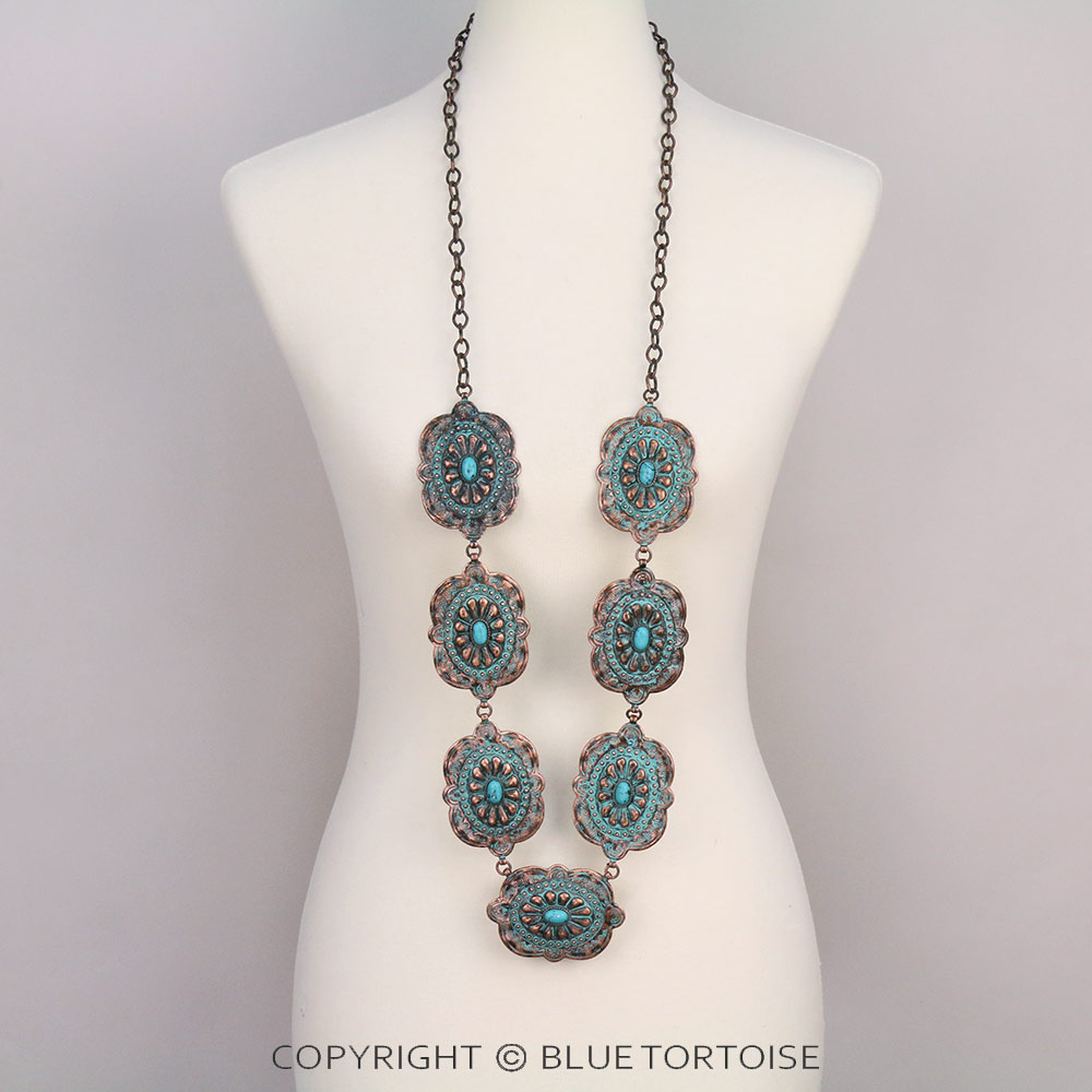 Western TQ Stone Concho Necklace - Image 2
