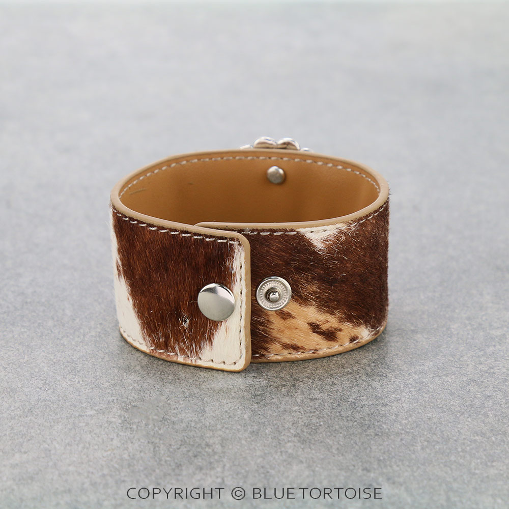 Cowhide Leather Concho Bracelet - Image 2