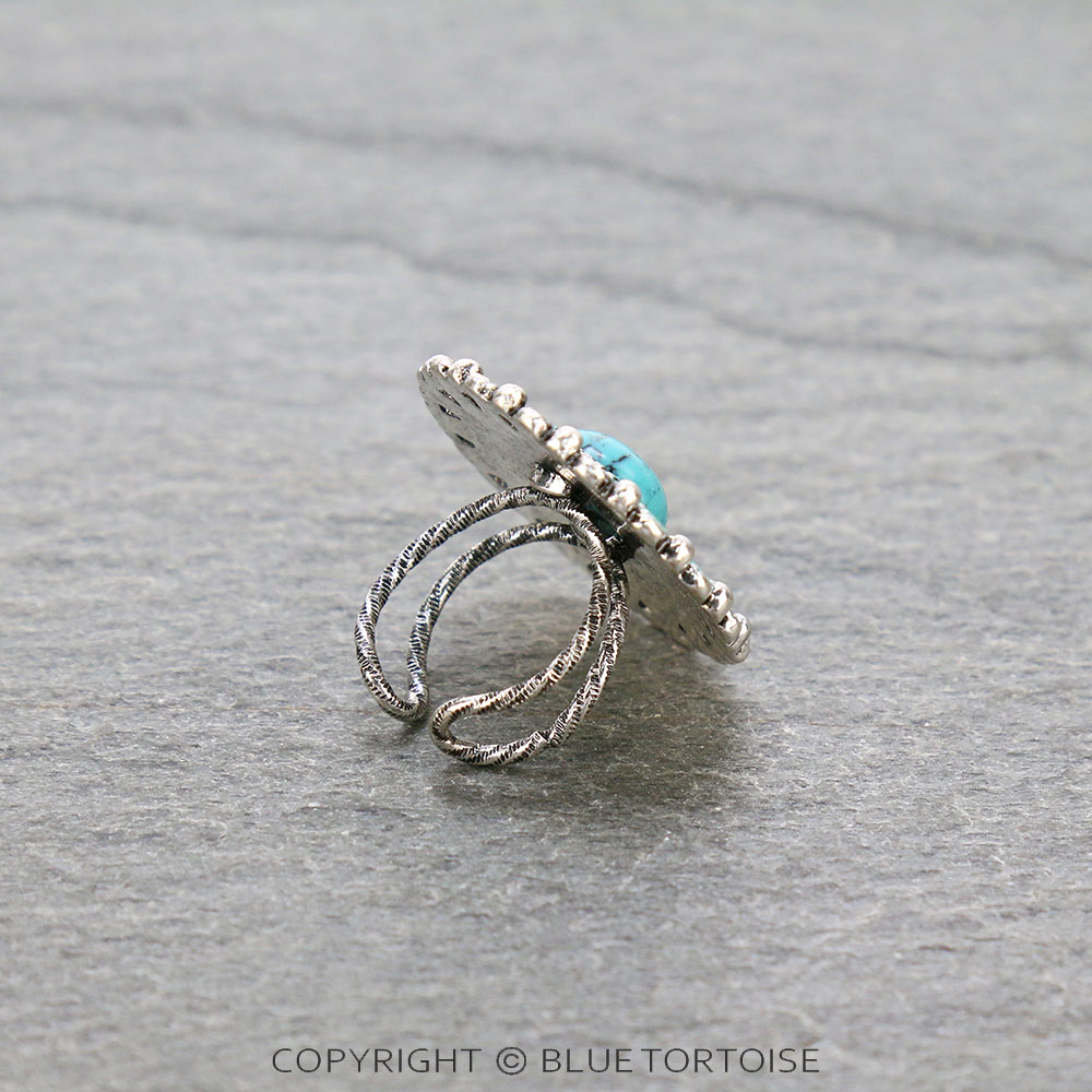Western Epoxy Concho Adjustable Ring - Image 2