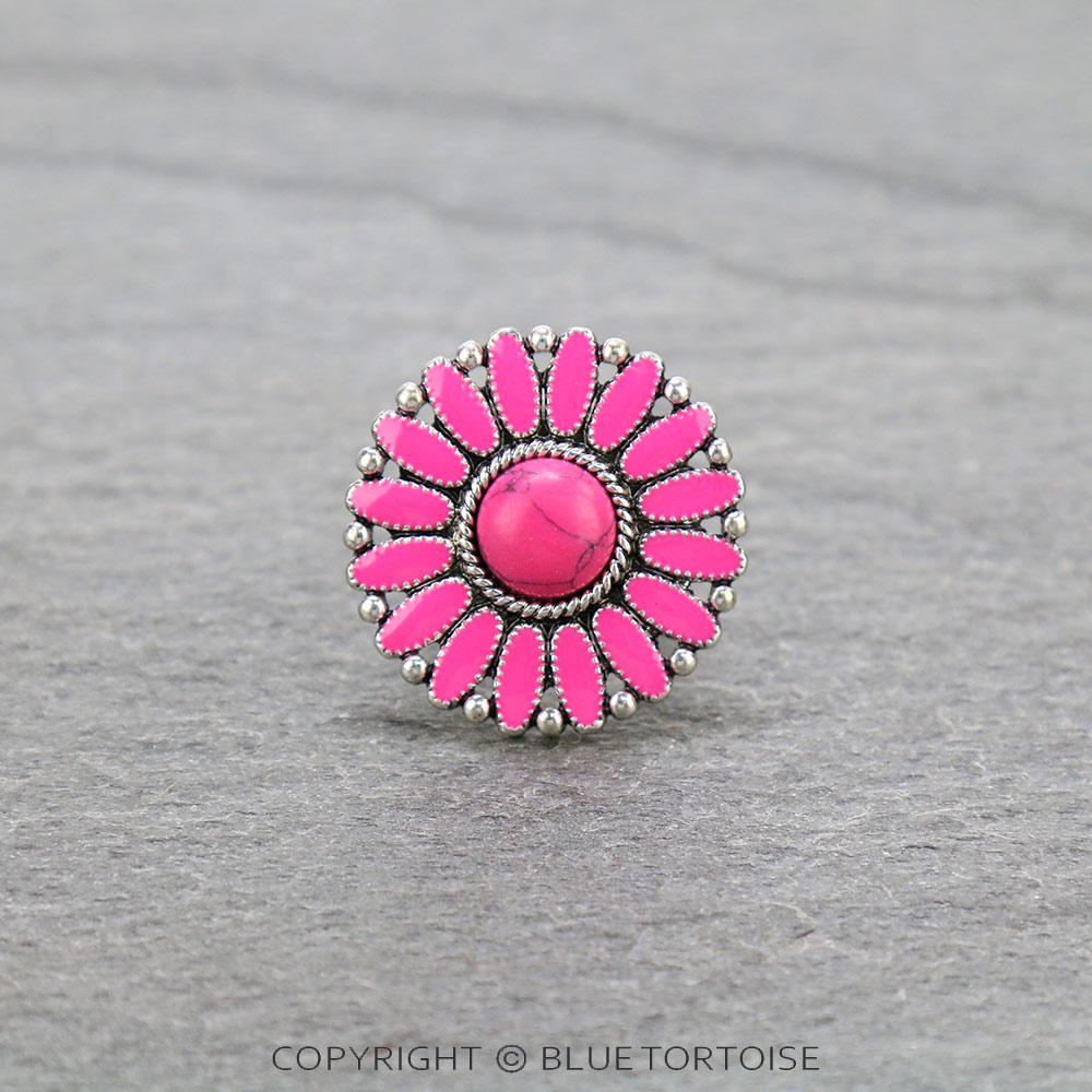 Western Epoxy Concho Adjustable Ring