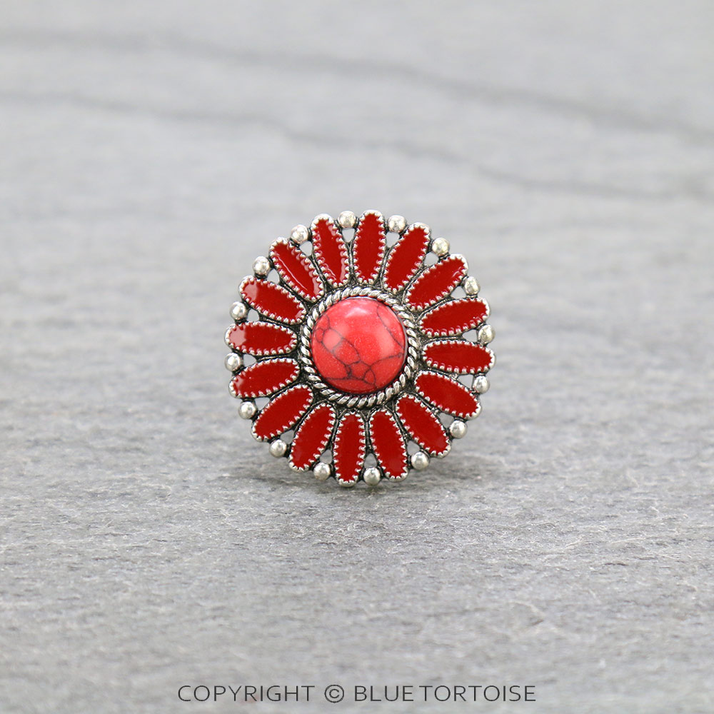Western Epoxy Concho Adjustable Ring