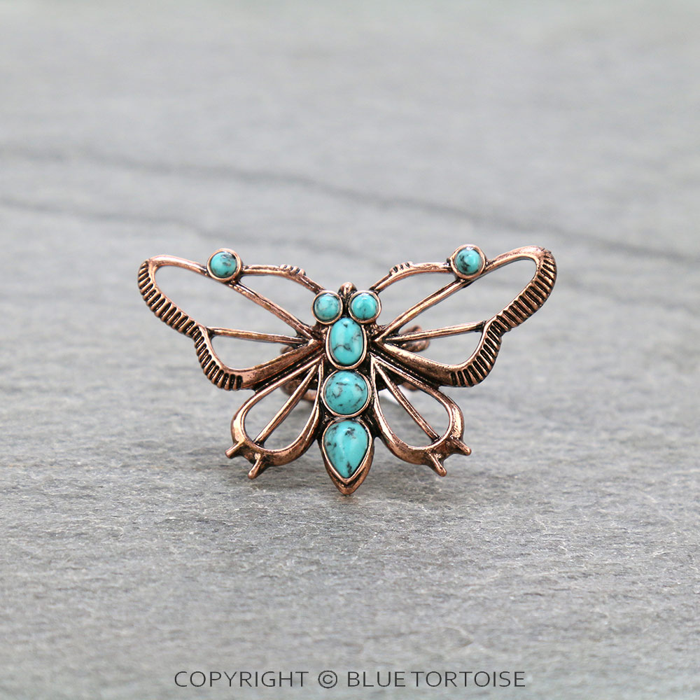 Western Butterfly Adjustable Ring