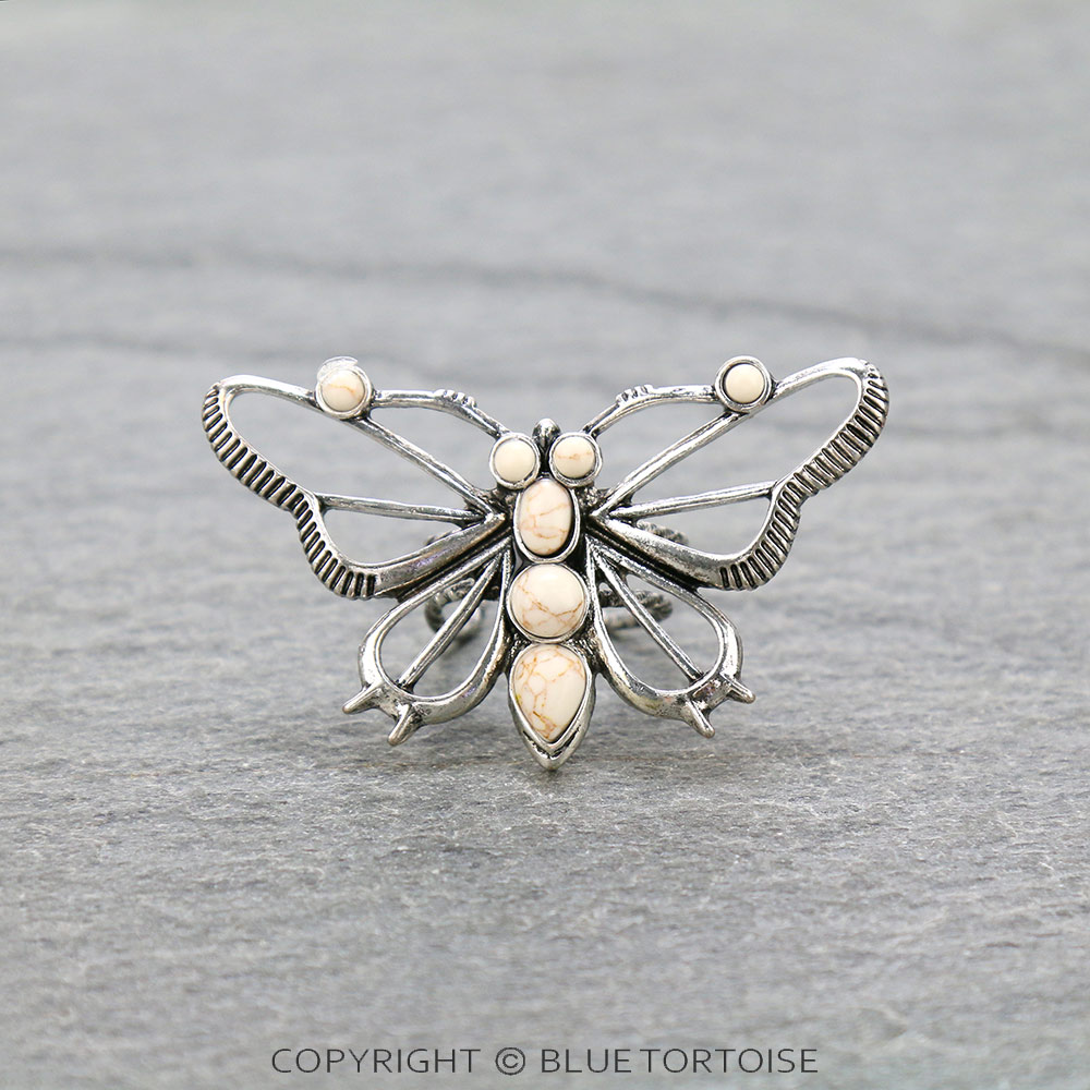 Western Butterfly Adjustable Ring