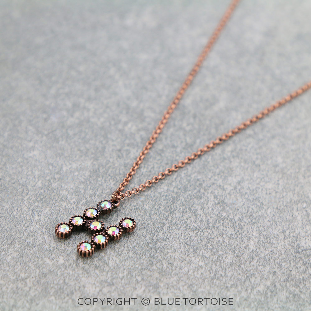 Initial “H” Glass Stone Pendant Necklace