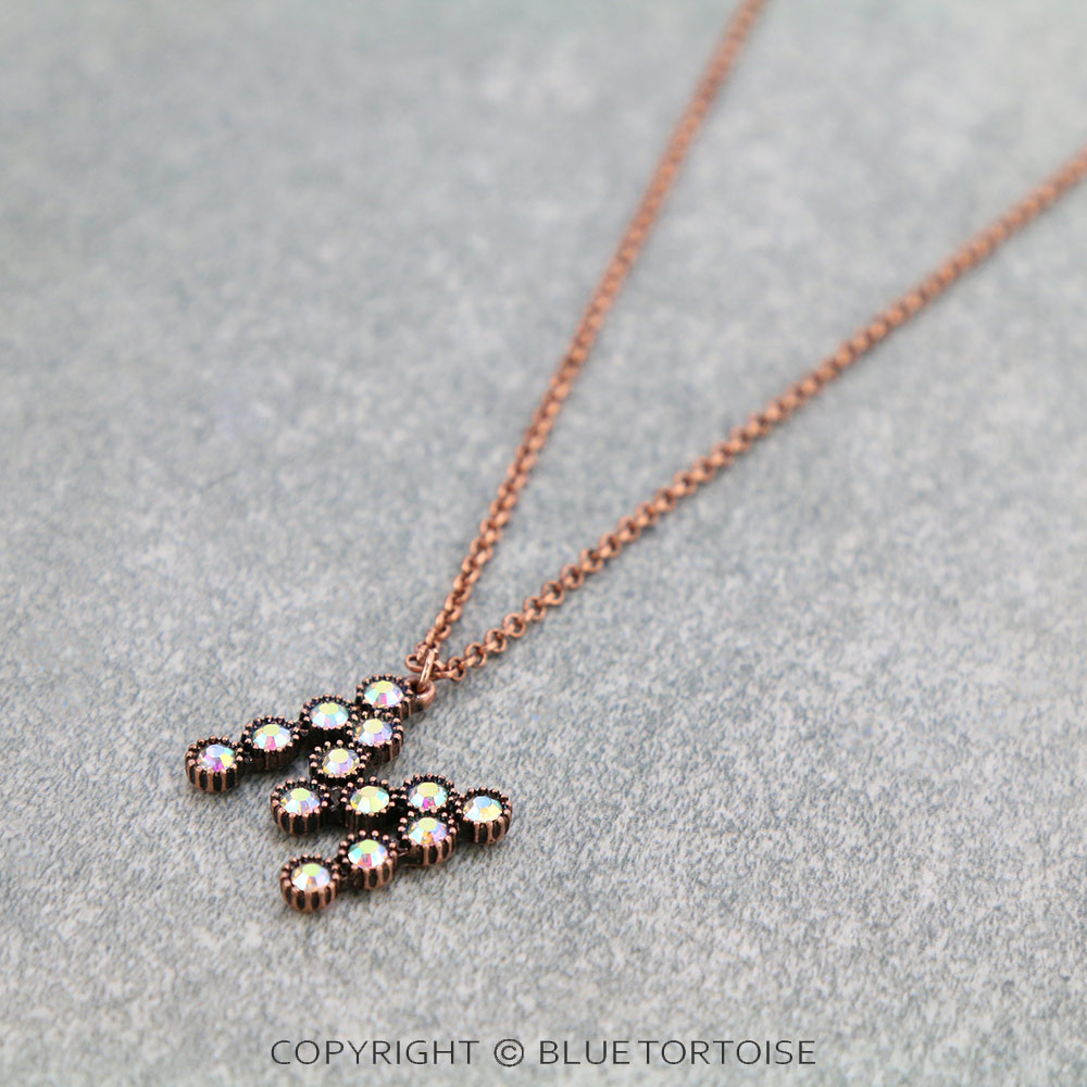 Initial “M” Glass Stone Pendant Necklace