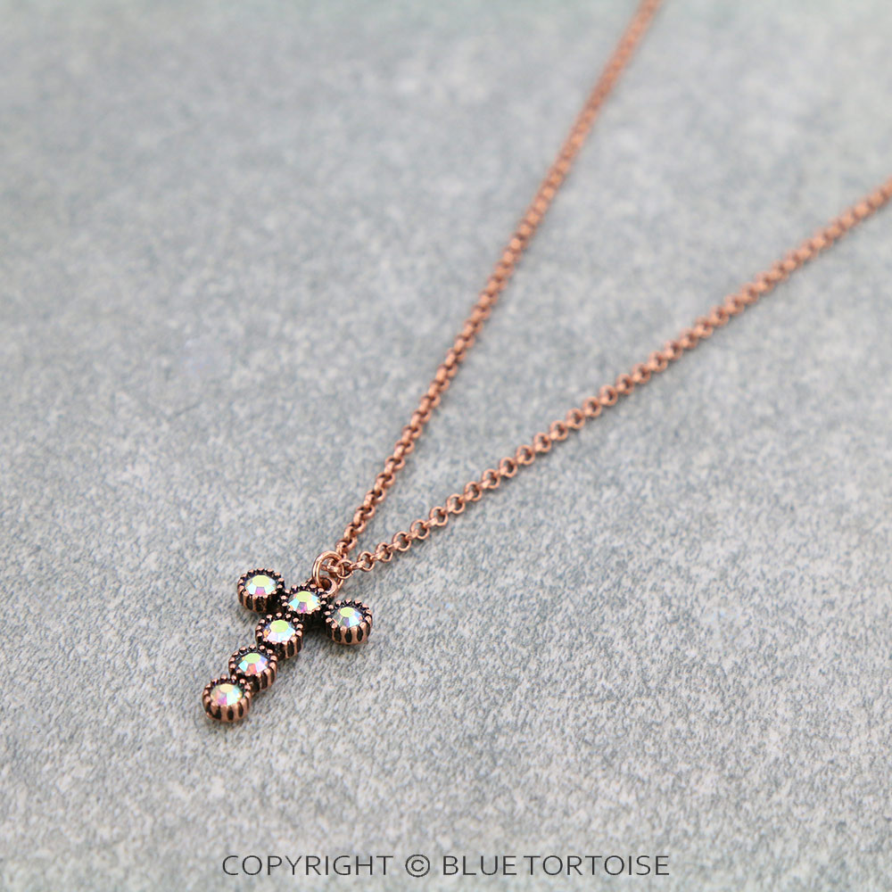 Initial “T” Glass Stone Pendant Necklace