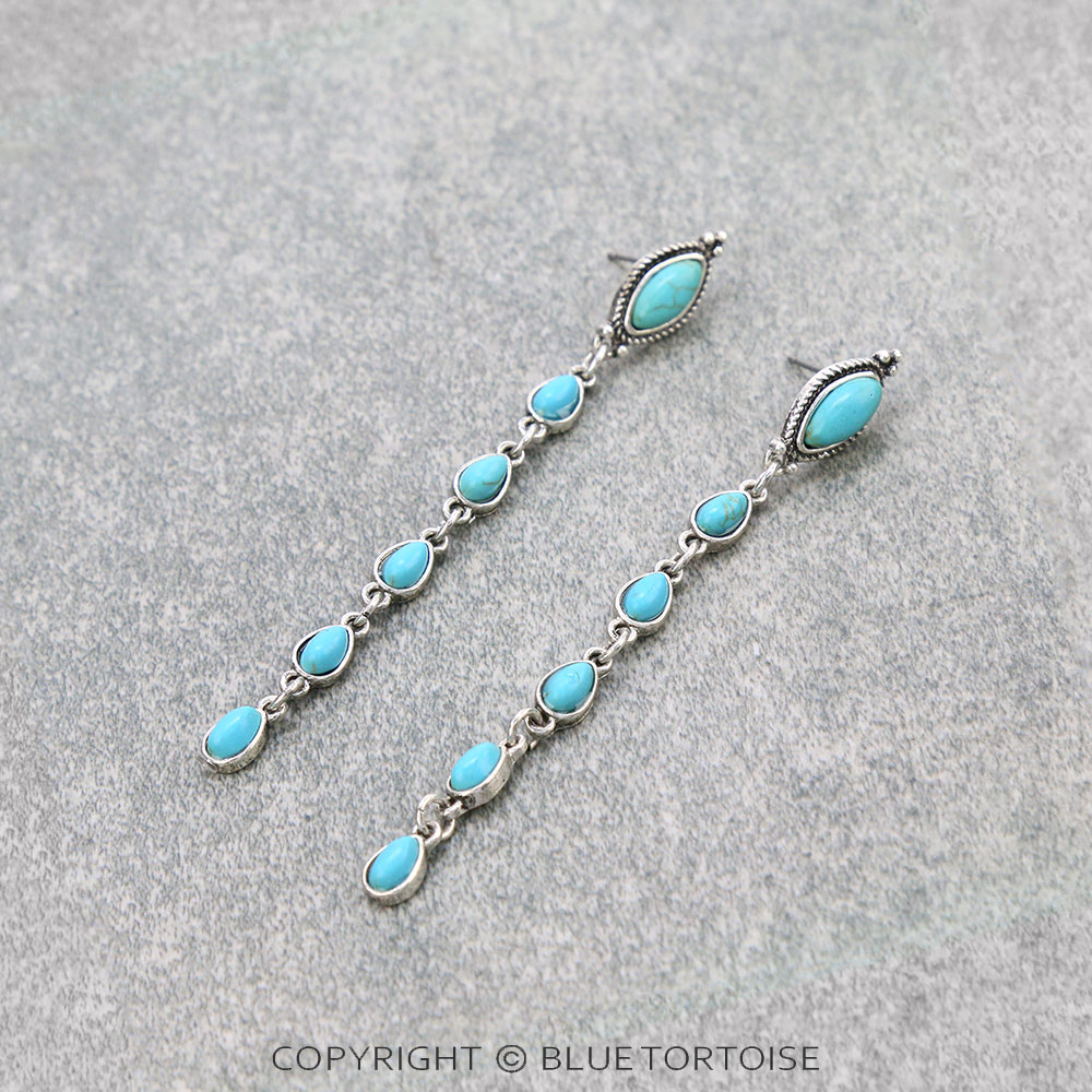 Western Hand Craft Stone Stud Earrings