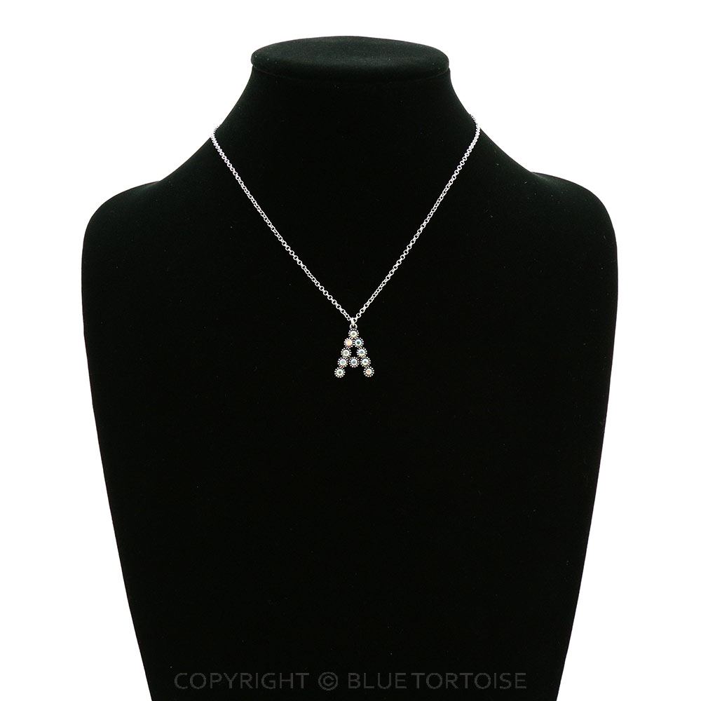 Initial “I” Glass Stone Pendant Necklace - Image 2
