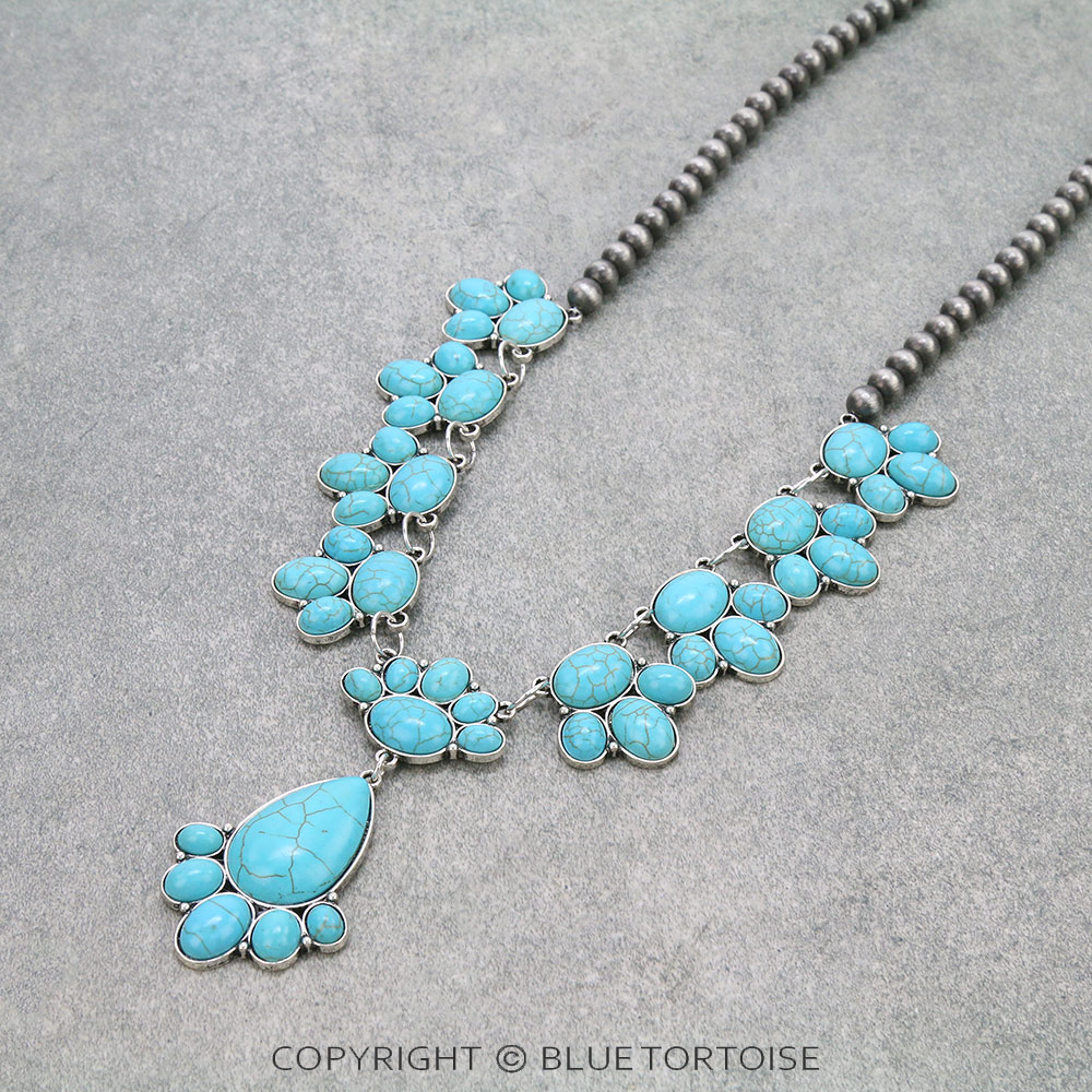 Western Teardrop Stone Necklace