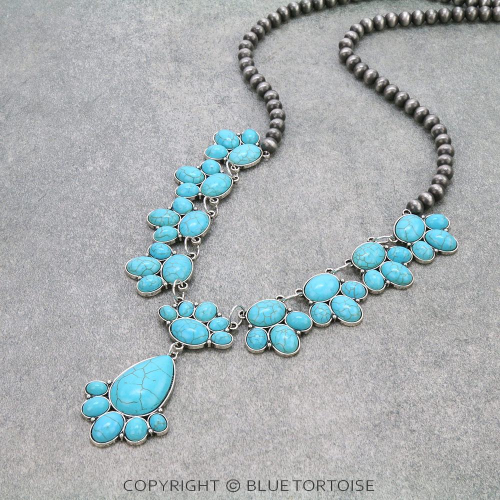 Western Teardrop Stone Necklace - Image 3