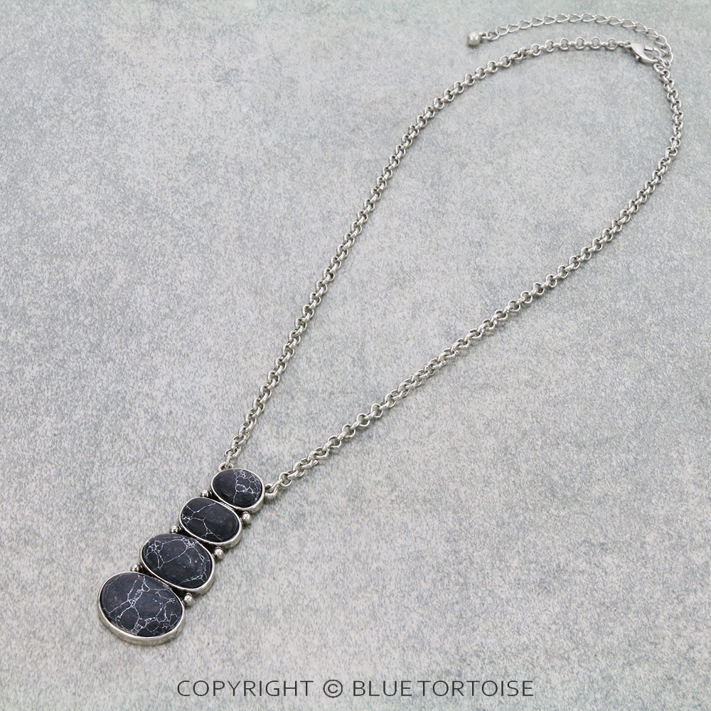 Western Stone Drop Pendant Necklace