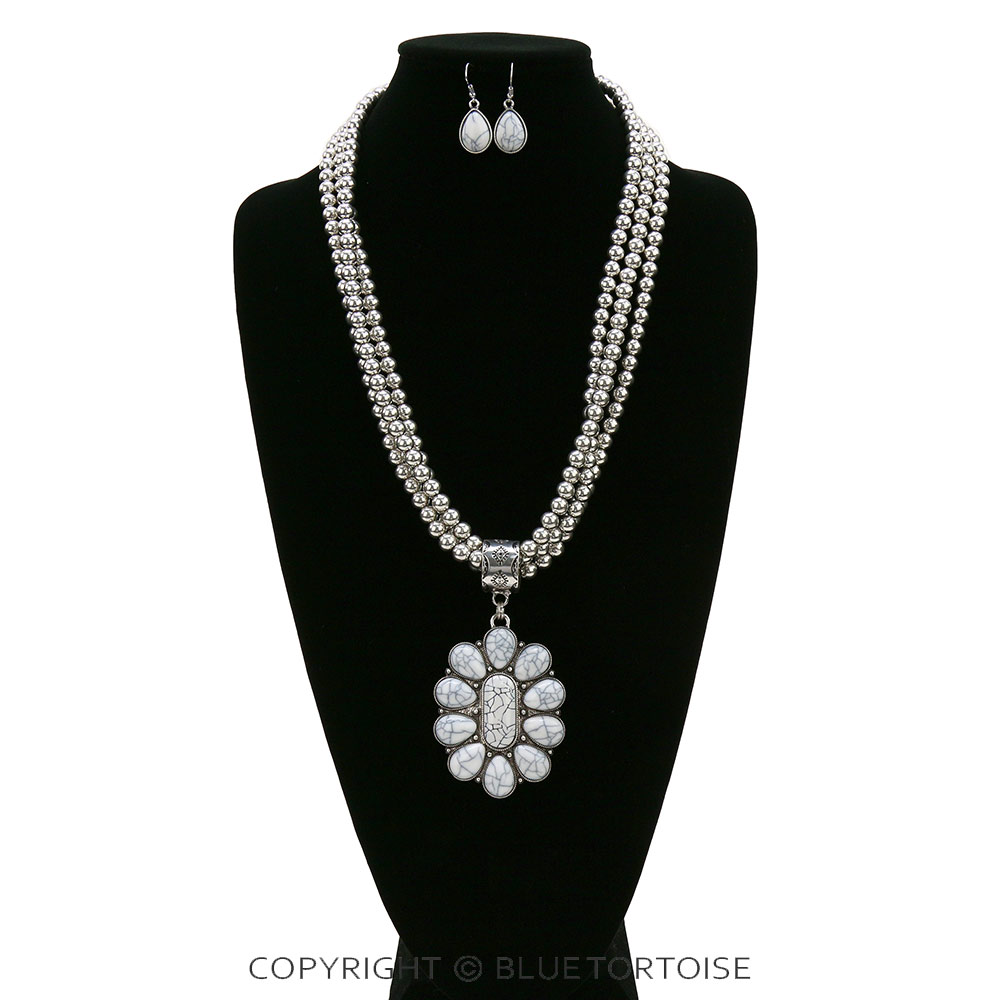Western Concho with Bead Necklace Set - Image 2