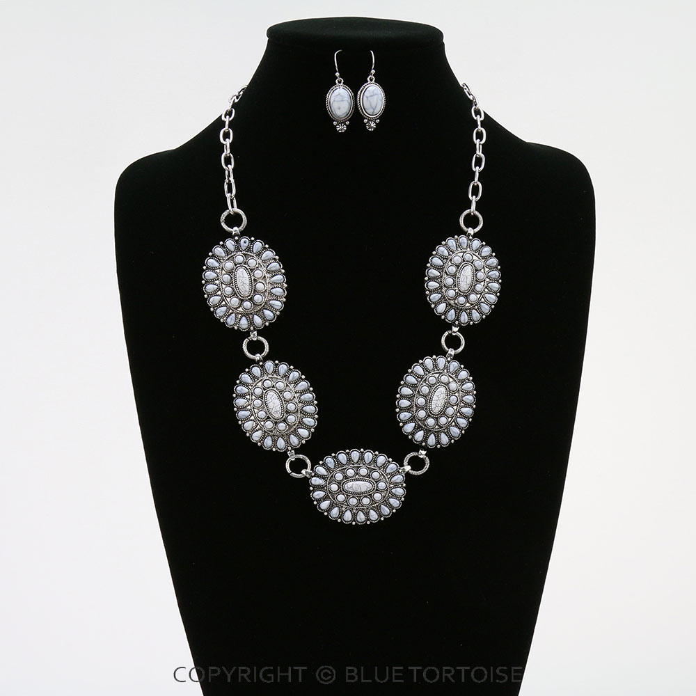 Western Concho Statement Necklace Set - Image 2
