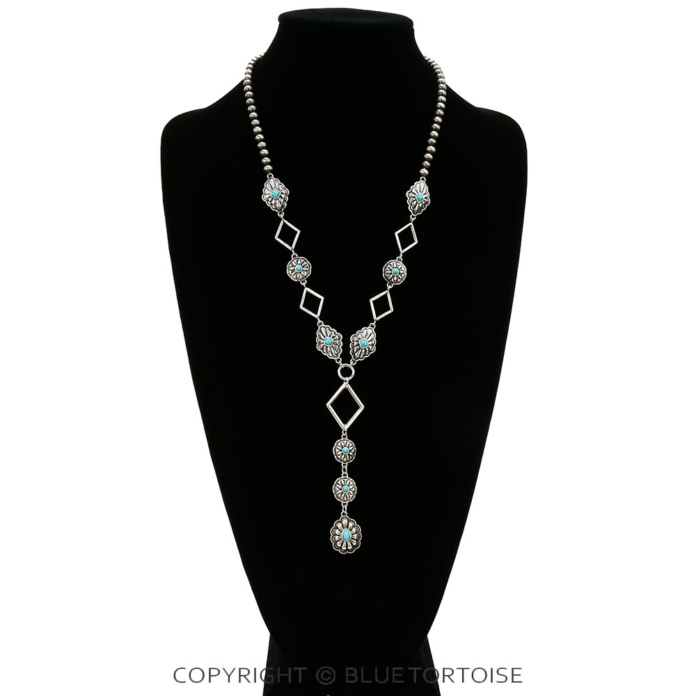 Western Diamond Concho Y Necklace - Image 2