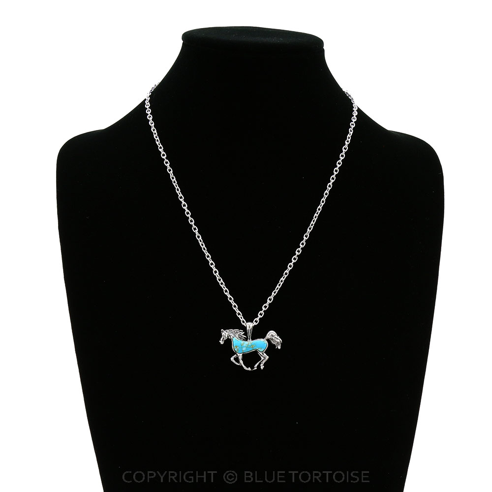Western Running Horse Stone Necklace - Image 2