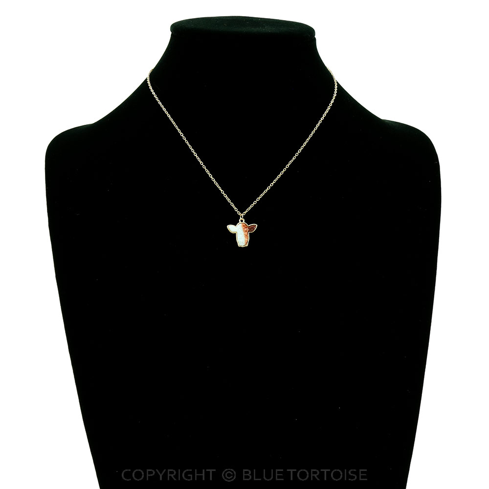 Cow Druzy Stone Necklace - Image 2