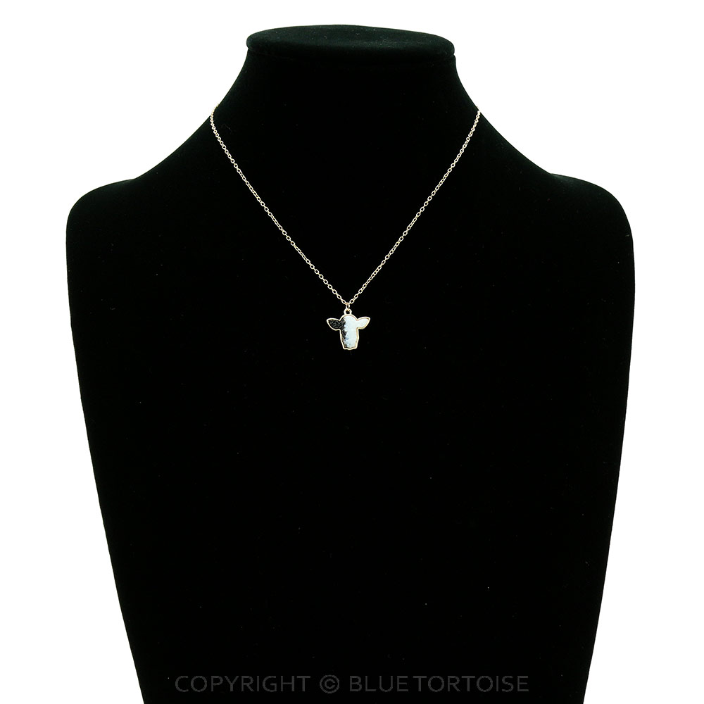 Cow Druzy Stone Necklace - Image 2